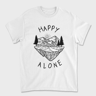 Happy Alone Fain, Tricou Barbati (Unisex)